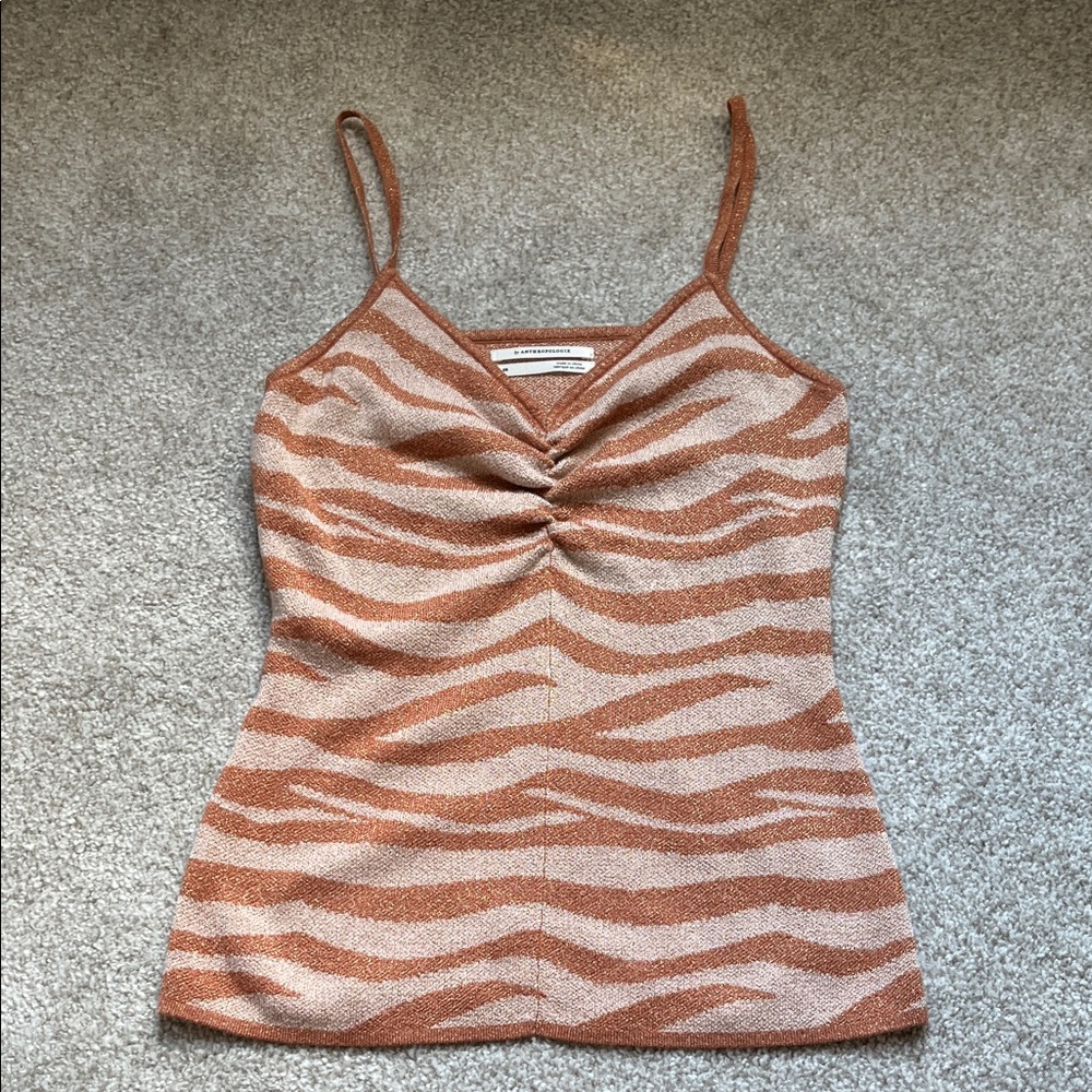 Anthropologie Tiger Print Tank Top